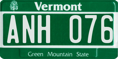 VT license plate ANH076