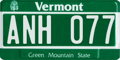 VT license plate ANH077
