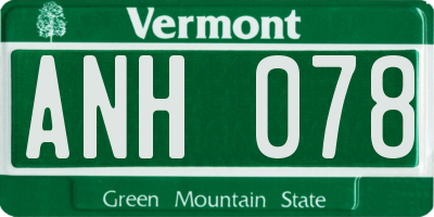 VT license plate ANH078