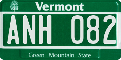 VT license plate ANH082