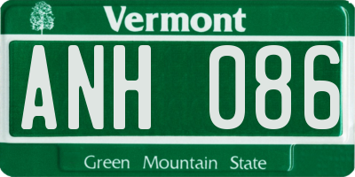 VT license plate ANH086