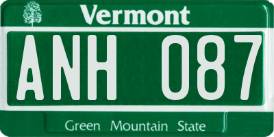 VT license plate ANH087
