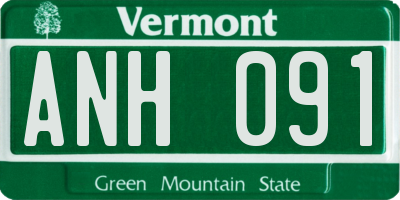 VT license plate ANH091