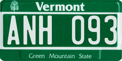 VT license plate ANH093