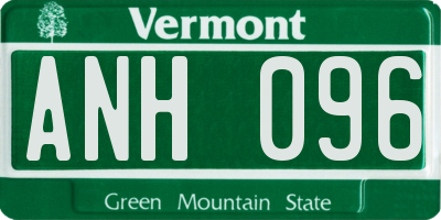 VT license plate ANH096