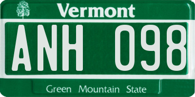 VT license plate ANH098