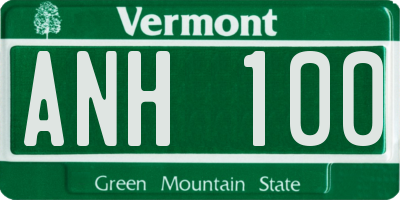 VT license plate ANH100