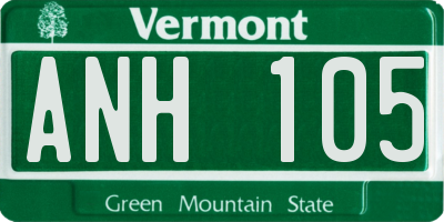 VT license plate ANH105