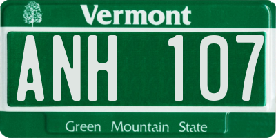 VT license plate ANH107