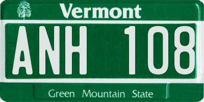 VT license plate ANH108