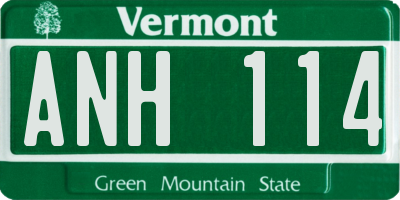 VT license plate ANH114