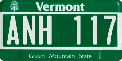 VT license plate ANH117