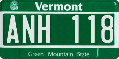 VT license plate ANH118