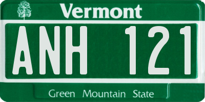 VT license plate ANH121