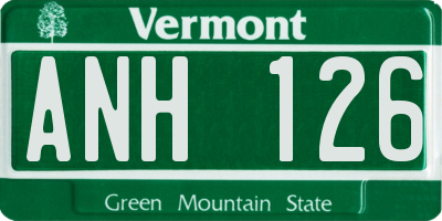 VT license plate ANH126