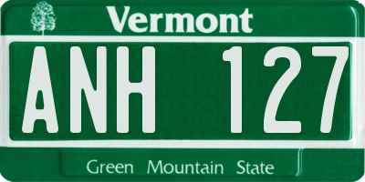 VT license plate ANH127