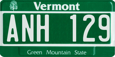 VT license plate ANH129