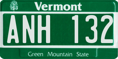 VT license plate ANH132