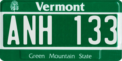 VT license plate ANH133