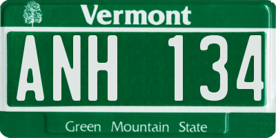 VT license plate ANH134