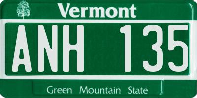 VT license plate ANH135