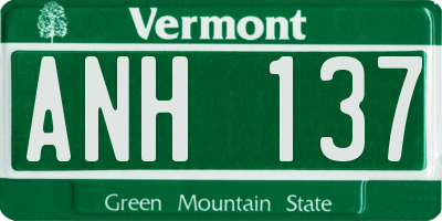 VT license plate ANH137