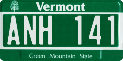 VT license plate ANH141
