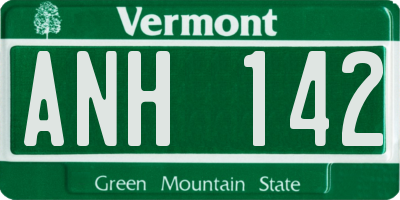 VT license plate ANH142
