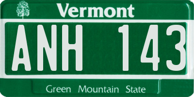 VT license plate ANH143