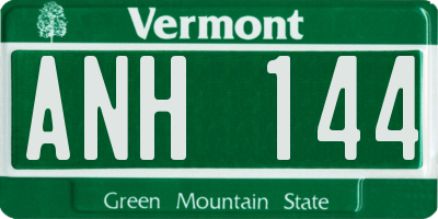 VT license plate ANH144
