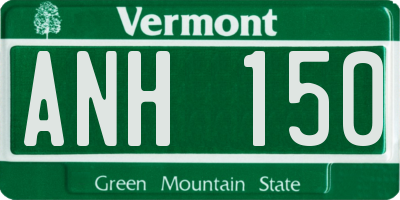 VT license plate ANH150