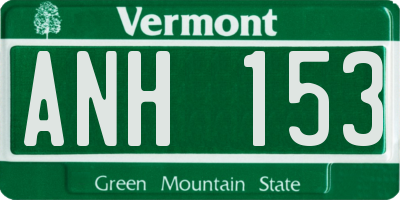 VT license plate ANH153