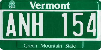 VT license plate ANH154