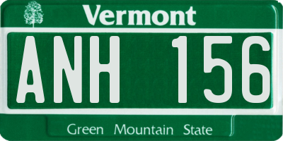 VT license plate ANH156