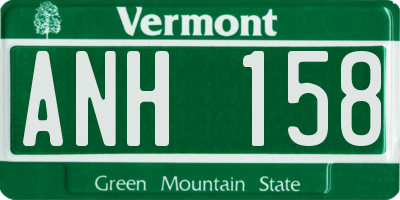 VT license plate ANH158
