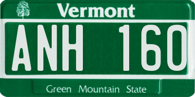 VT license plate ANH160