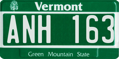 VT license plate ANH163