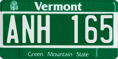 VT license plate ANH165