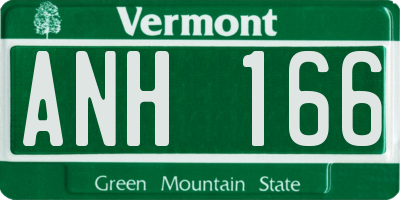 VT license plate ANH166