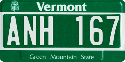 VT license plate ANH167
