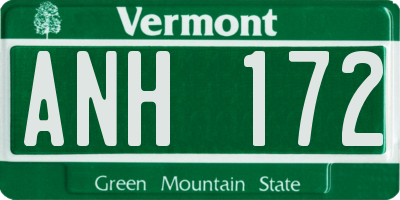 VT license plate ANH172