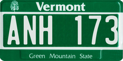 VT license plate ANH173