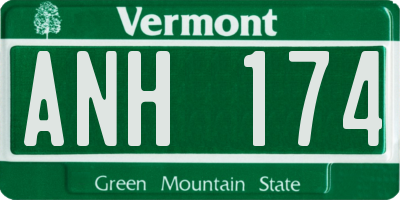 VT license plate ANH174