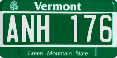 VT license plate ANH176