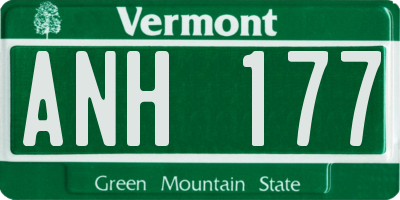 VT license plate ANH177
