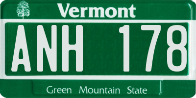 VT license plate ANH178