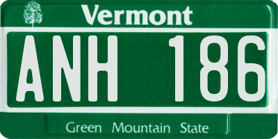 VT license plate ANH186