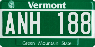 VT license plate ANH188