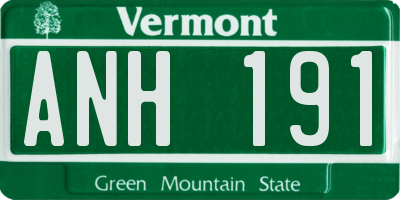 VT license plate ANH191