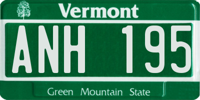 VT license plate ANH195